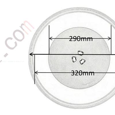 Dimension drawing of Y-Type Glass Turntable Ø 360 mm